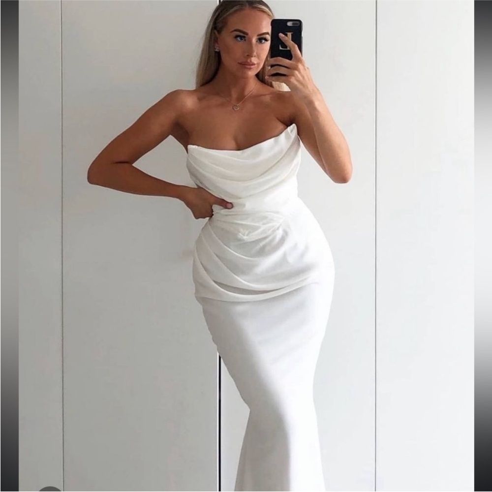 House of CB 'Esmee' Ivory Draped Strapless Bridal Gown Wedding Dress NWOT SIZE S - Picture 15 of 15